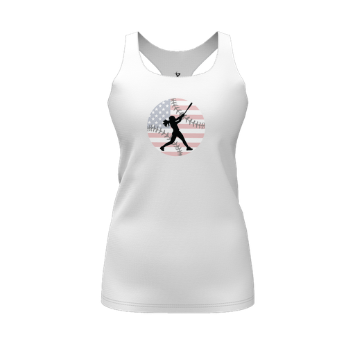 [FT0TRBWH-FYS-LOGO2] Decker Racerback Tank Top (Female Youth S, White, Logo 2)