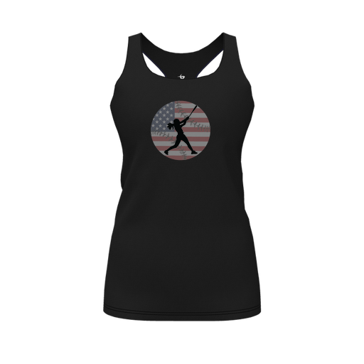 [FT0TRBBK-FYS-LOGO2] Decker Racerback Tank Top (Female Youth S, Black, Logo 2)
