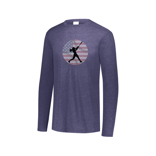 [FTLCUBNV-AXS-LOGO2] Decker Men's Tri-Blend T-Shirt - Long Sleeve (Adult XS, Navy, Logo 2)