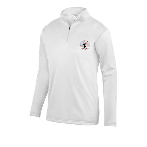 [FOLQFFWH-AS-LOGO2] Decker Men's FlexFleece 1/4 Zip (Adult S, White, Logo 2)